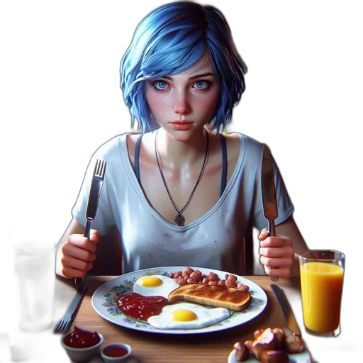 food, robot, face, dress, concept art, photorealistic, fantasy art, comic book art transparent PNG cut-out