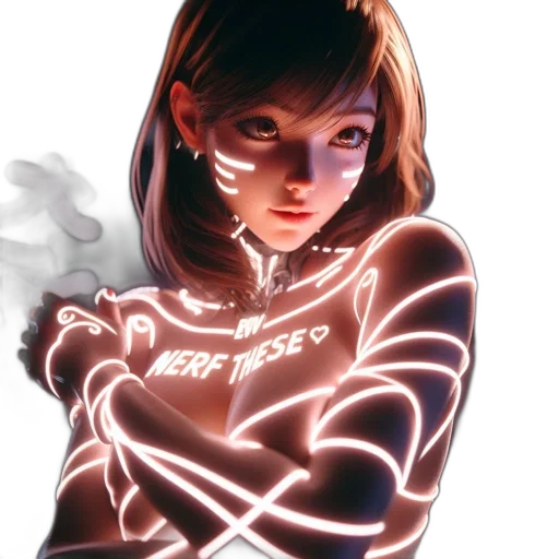 jacket, comic book art, concept art, cyberpunk, fantasy art, neon lights, fire, animated transparent PNG cut-out