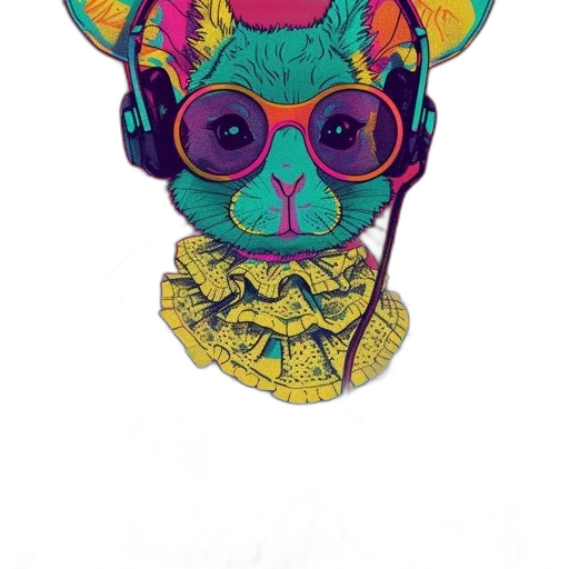 mask, jacket, animal, face, cartoon, concept art, cyberpunk, comic book art transparent PNG cut-out