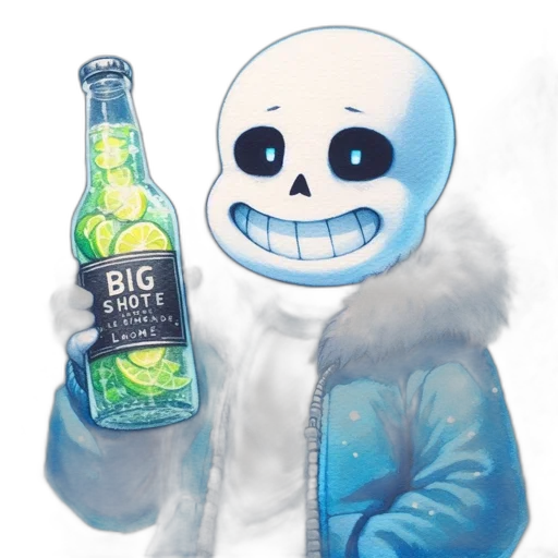 jacket, bottle, robot, creature, concept art, watercolor, pixel art, vaporwave transparent PNG cut-out