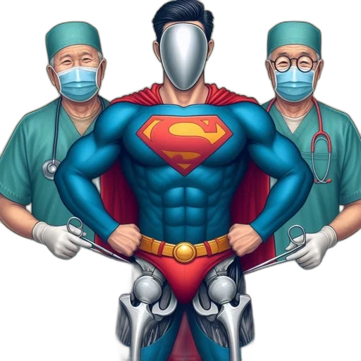 mask, robot, comic book art, cartoon, concept art, unusual, setting, surgeon transparent PNG cut-out