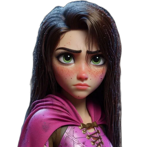face, hair, 3d render, fantasy art, concept art, photorealistic, animated, woman transparent PNG cut-out