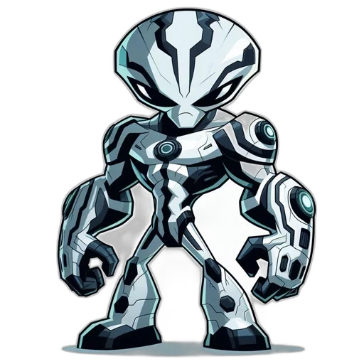 robot, creature, concept art, 3d render, comic book art, pixel art, monochrome, futuristic transparent PNG cut-out