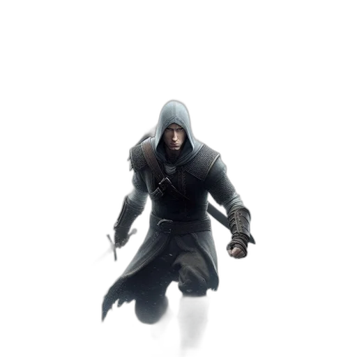 weapon, jacket, sword, staff, concept art, 3d render, fantasy art, comic book art transparent PNG cut-out