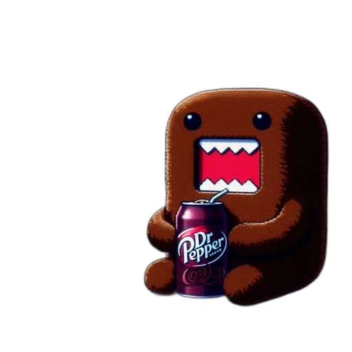 creature, bottle, food, robot, 3d render, vaporwave, concept art, pixel art transparent PNG cut-out