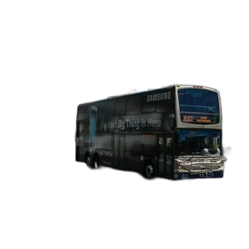staff, 3d render, concept art, photorealistic, double-decker, bus, advertisement, samsung transparent PNG cut-out