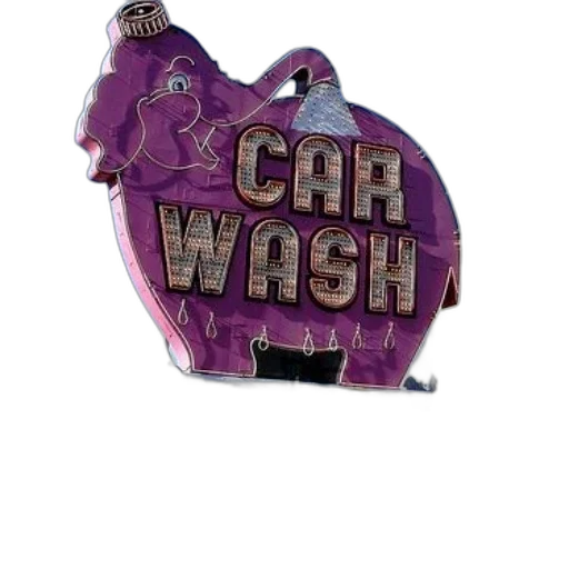 car, jewelry, jacket, large, purple, elephant-shaped, sign, advertises transparent PNG cut-out