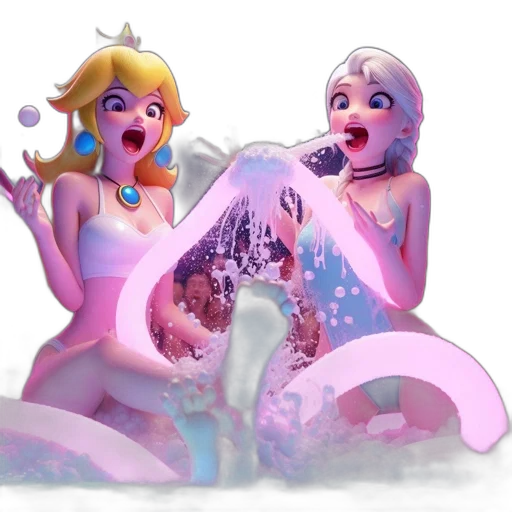concept art, fantasy art, 3d render, pixel art, underwater, snow, fire, pastel transparent PNG cut-out