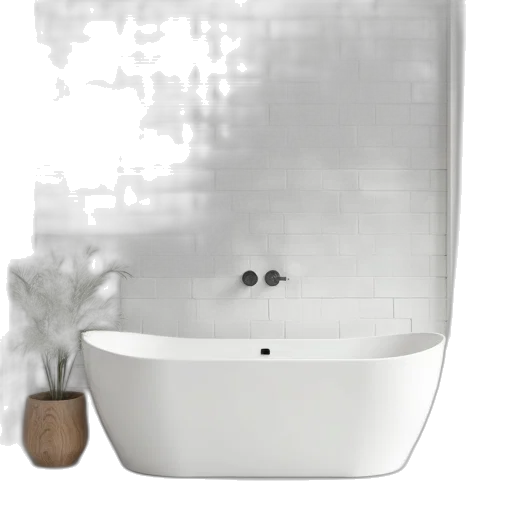 3d render, photorealistic, white, bath transparent PNG cut-out