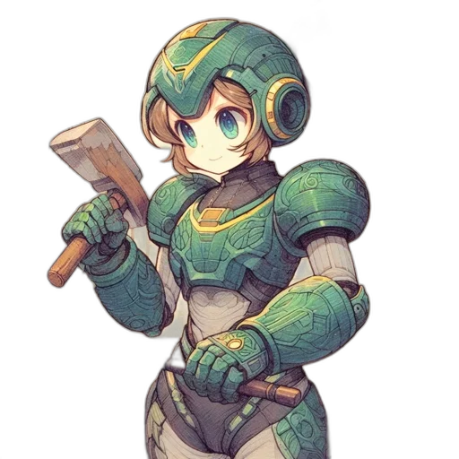 robot, weapon, staff, sword, concept art, pixel art, watercolor, fantasy art transparent PNG cut-out