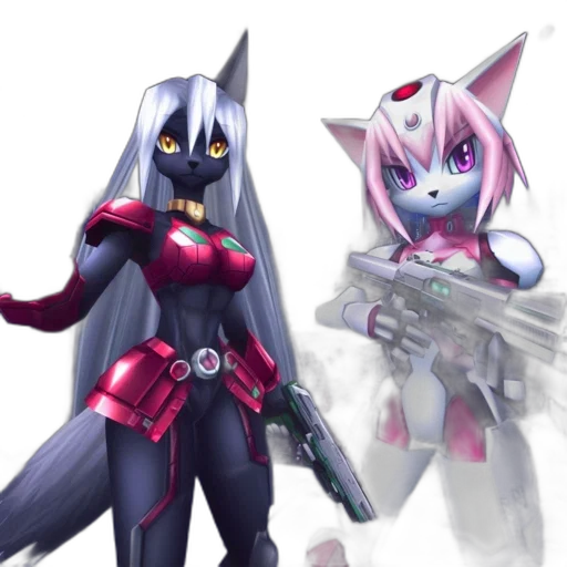 weapon, concept art, fantasy art, 3d render, anime, outer space, two, anthropomorphic transparent PNG cut-out