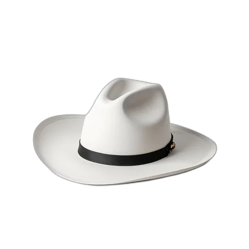 hat, jewelry, crown, 3d render, white, cowboy, black, band transparent PNG cut-out