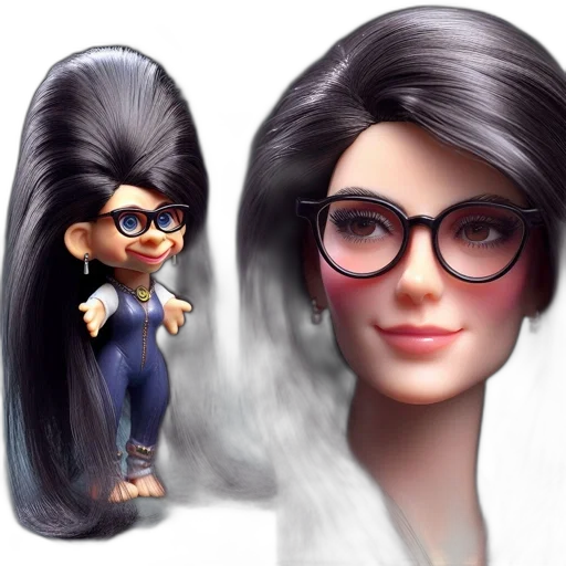 hair, cartoon, 3d render, concept art, photorealistic, two, contrasting, depictions transparent PNG cut-out