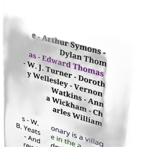 list, authors, including, arthur, symons, dylan, thomas, edward transparent PNG cut-out