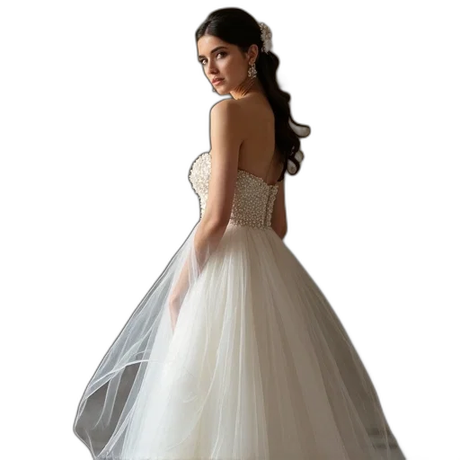 dress, photorealistic, strapless, created, allure, couture transparent PNG cut-out