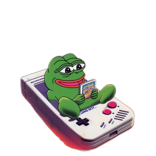 weapon, robot, car, pixel art, vaporwave, pepe, frog, seen transparent PNG cut-out