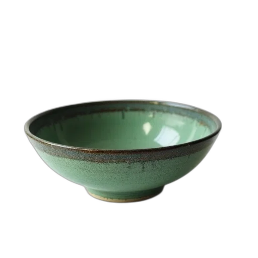 jewelry, food, 3d render, photorealistic, green, ceramic, bowl, textured transparent PNG cut-out