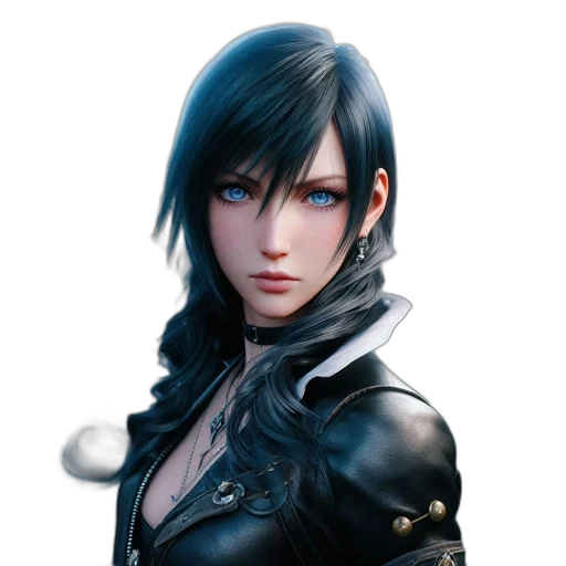 face, jacket, concept art, fantasy art, photorealistic, 3d render, dark, blue transparent PNG cut-out