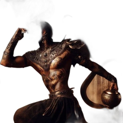 sword, mask, weapon, staff, concept art, 3d render, fantasy art, photorealistic transparent PNG cut-out