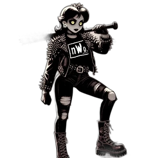 weapon, staff, jacket, robot, comic book art, concept art, cartoon, pixel art transparent PNG cut-out