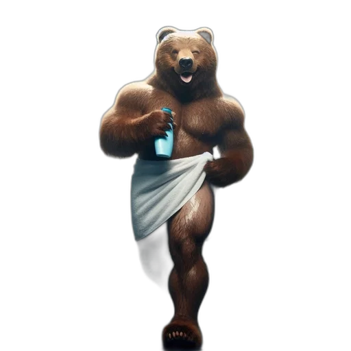 animal, creature, concept art, pixel art, fantasy art, 3d render, bear, stands transparent PNG cut-out