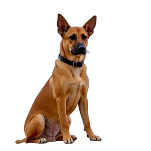 staff, animal, creature, photorealistic, 3d render, brown, dog, black transparent PNG cut-out