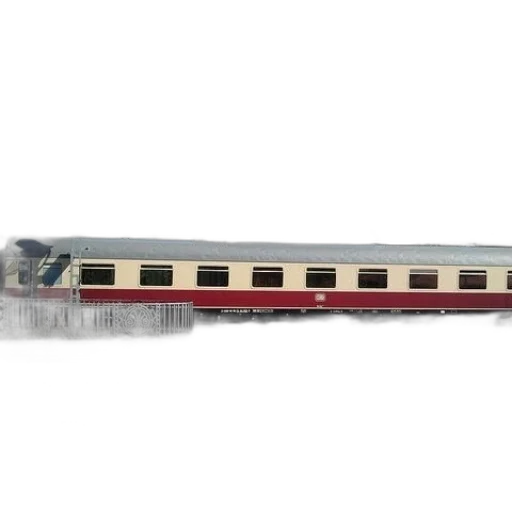 staff, 3d render, photorealistic, concept art, red, white, train, parked transparent PNG cut-out