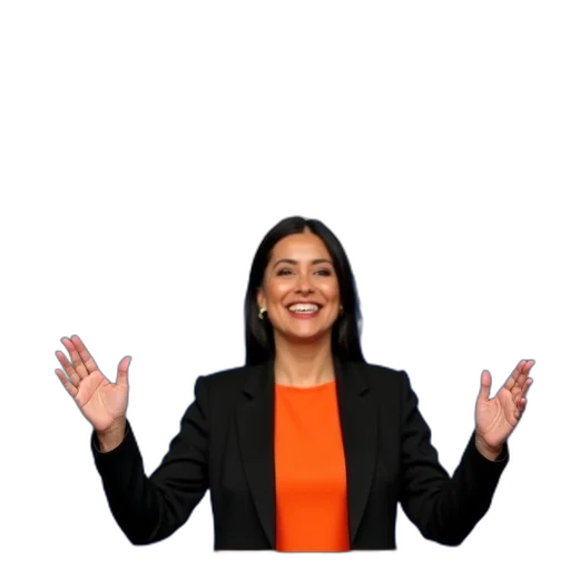 staff, jacket, face, dress, woman, black, suit, orange transparent PNG cut-out