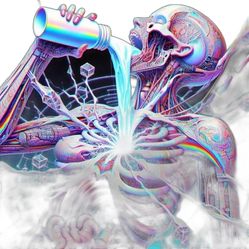 robot, sword, weapon, mask, vaporwave, 3d render, cyberpunk, concept art transparent PNG cut-out