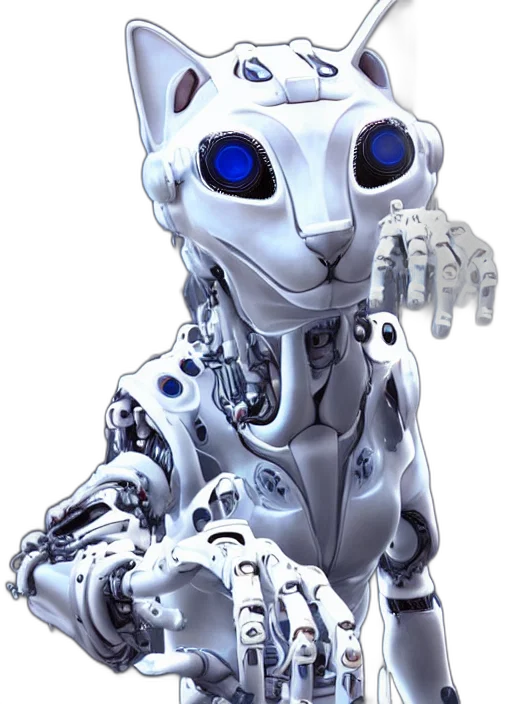robot, 3d render, concept art, cyberpunk transparent PNG cut-out