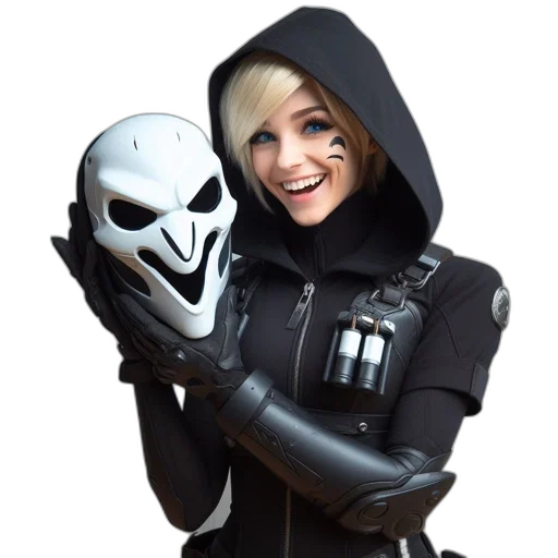 jacket, mask, robot, face, concept art, 3d render, photorealistic, pixel art transparent PNG cut-out