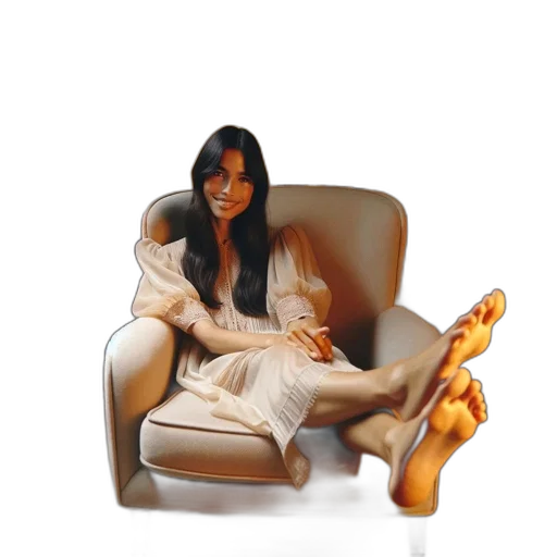furniture, shoes, dress, photorealistic, 3d render, concept art, oil painting, woman transparent PNG cut-out