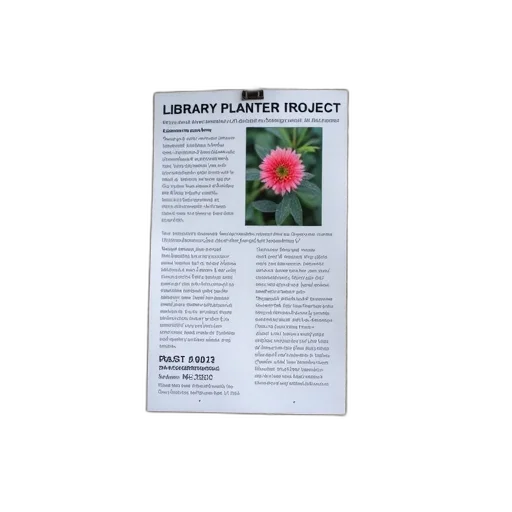 flower, staff, sign, attached, tree, poster, reads, library transparent PNG cut-out