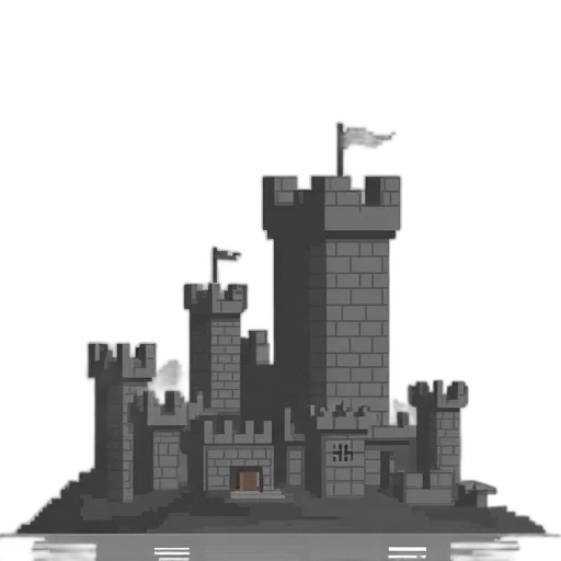 crown, building, dragon, robot, pixel art, concept art, 3d render, fantasy art transparent PNG cut-out