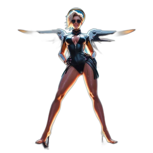 weapon, robot, concept art, 3d render, comic book art, pixel art, woman, futuristic transparent PNG cut-out