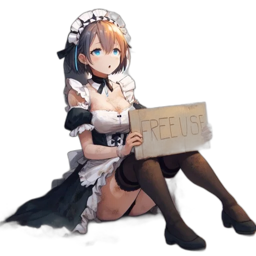 dress, robot, weapon, staff, pixel art, anime, concept art, watercolor transparent PNG cut-out