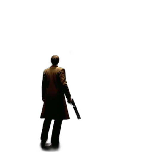 jacket, staff, weapon, robot, concept art, 3d render, pixel art, photorealistic transparent PNG cut-out