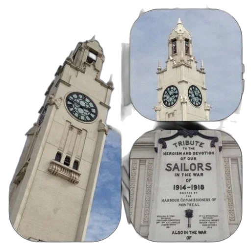 building, 3d render, photorealistic, collage, clock, tower, plaque, says transparent PNG cut-out