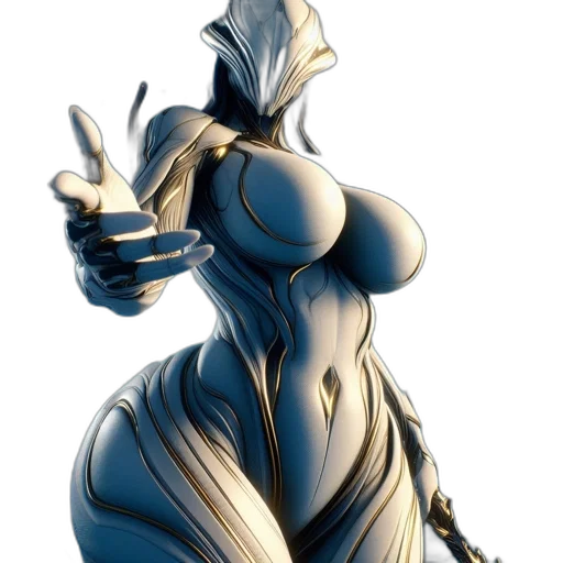 robot, dress, weapon, jewelry, concept art, 3d render, comic book art, fantasy art transparent PNG cut-out