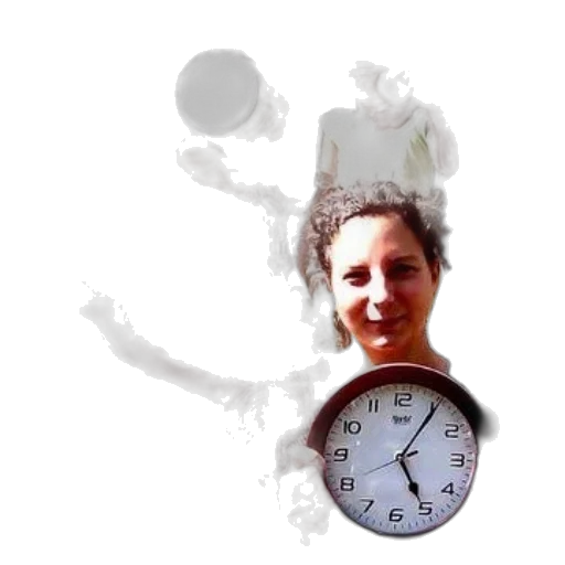 staff, face, photorealistic, 3d render, woman, holds, clock, while transparent PNG cut-out