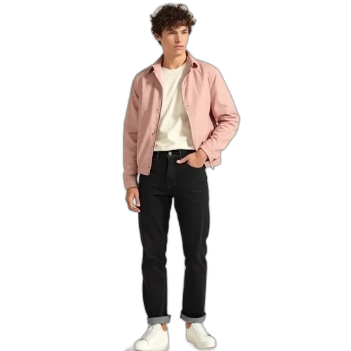 jacket, shoes, vaporwave, 3d render transparent PNG cut-out