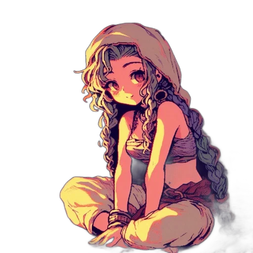 dress, hat, face, crown, pixel art, concept art, watercolor, comic book art transparent PNG cut-out