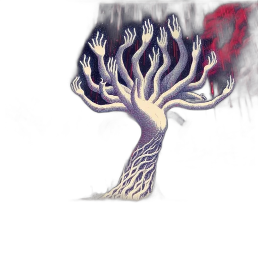 tree, crown, creature, hair, concept art, fantasy art, watercolor, pixel art transparent PNG cut-out