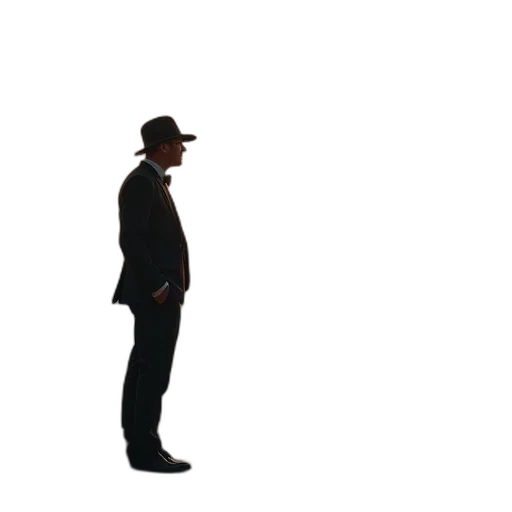 hat, staff, jacket, robot, 3d render, concept art, pixel art, photorealistic transparent PNG cut-out