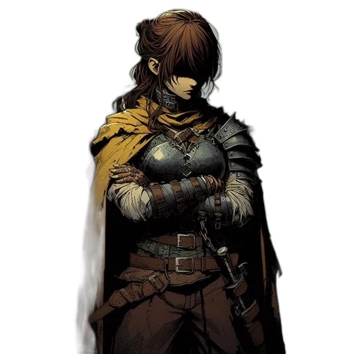 weapon, mask, jacket, sword, comic book art, concept art, fantasy art, cyberpunk transparent PNG cut-out