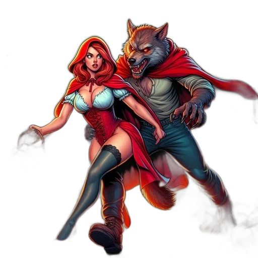 comic book art, concept art, fantasy art, pixel art, fire, red, little, riding transparent PNG cut-out