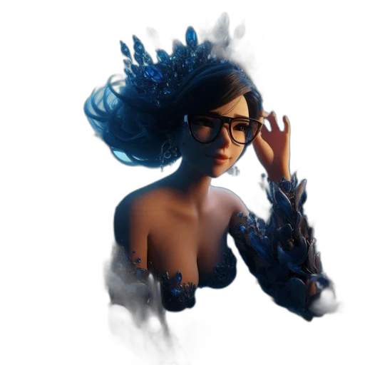 dress, crown, mask, staff, fantasy art, concept art, 3d render, pixel art transparent PNG cut-out