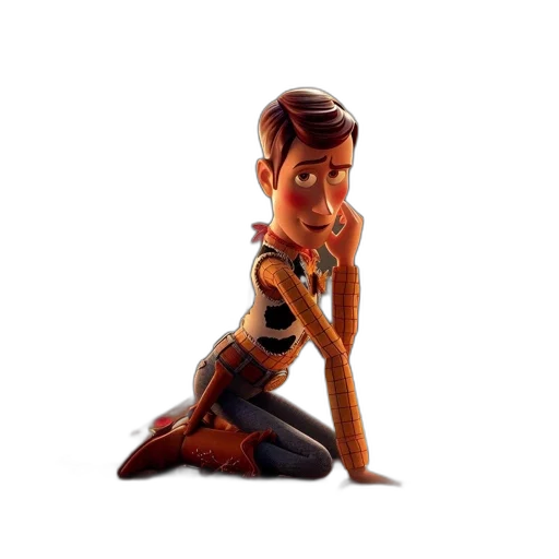 staff, robot, concept art, 3d render, cartoon, comic book art, woody, cowboy-themed transparent PNG cut-out