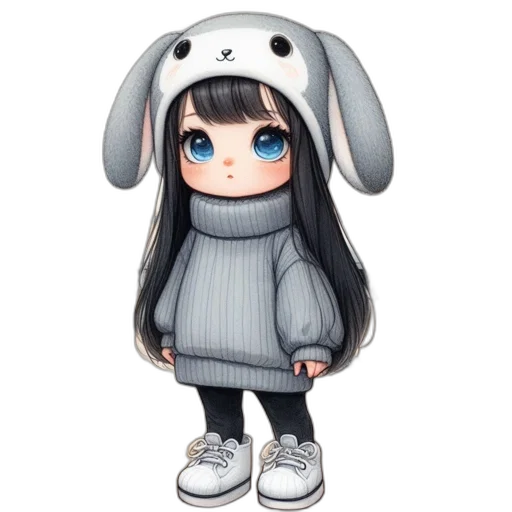 animal, creature, robot, dress, anime, cartoon, 3d render, pixel art transparent PNG cut-out