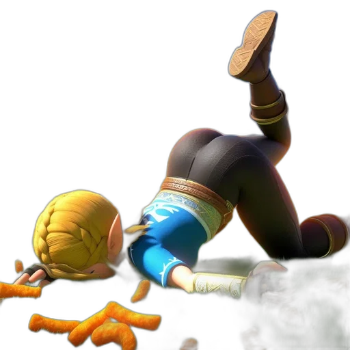 3d render, concept art, woman, relaxes, grass, amidst, orange, flying transparent PNG cut-out